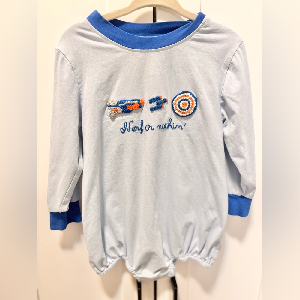 Smocked Boys Nurf inspired bubble romper